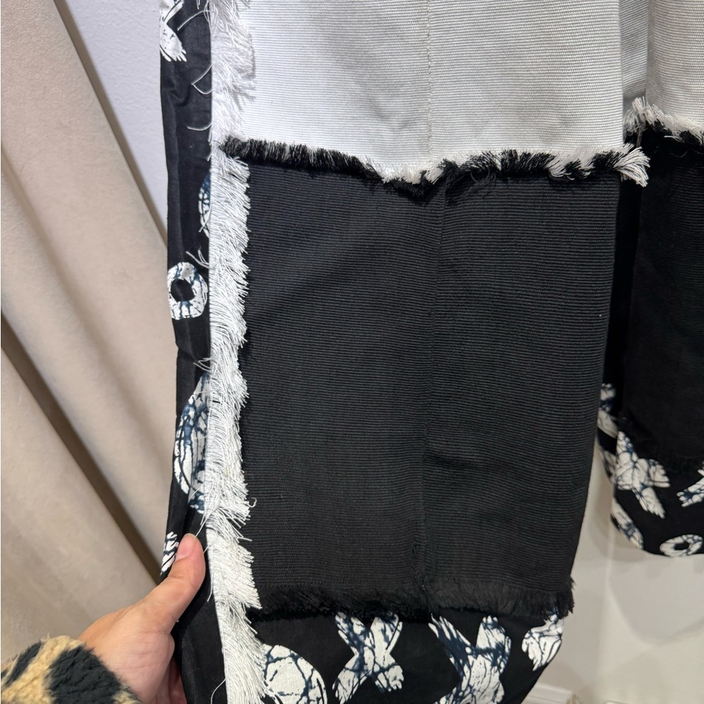 Black, White And Navy Patterned Patchwork Pants - image 4